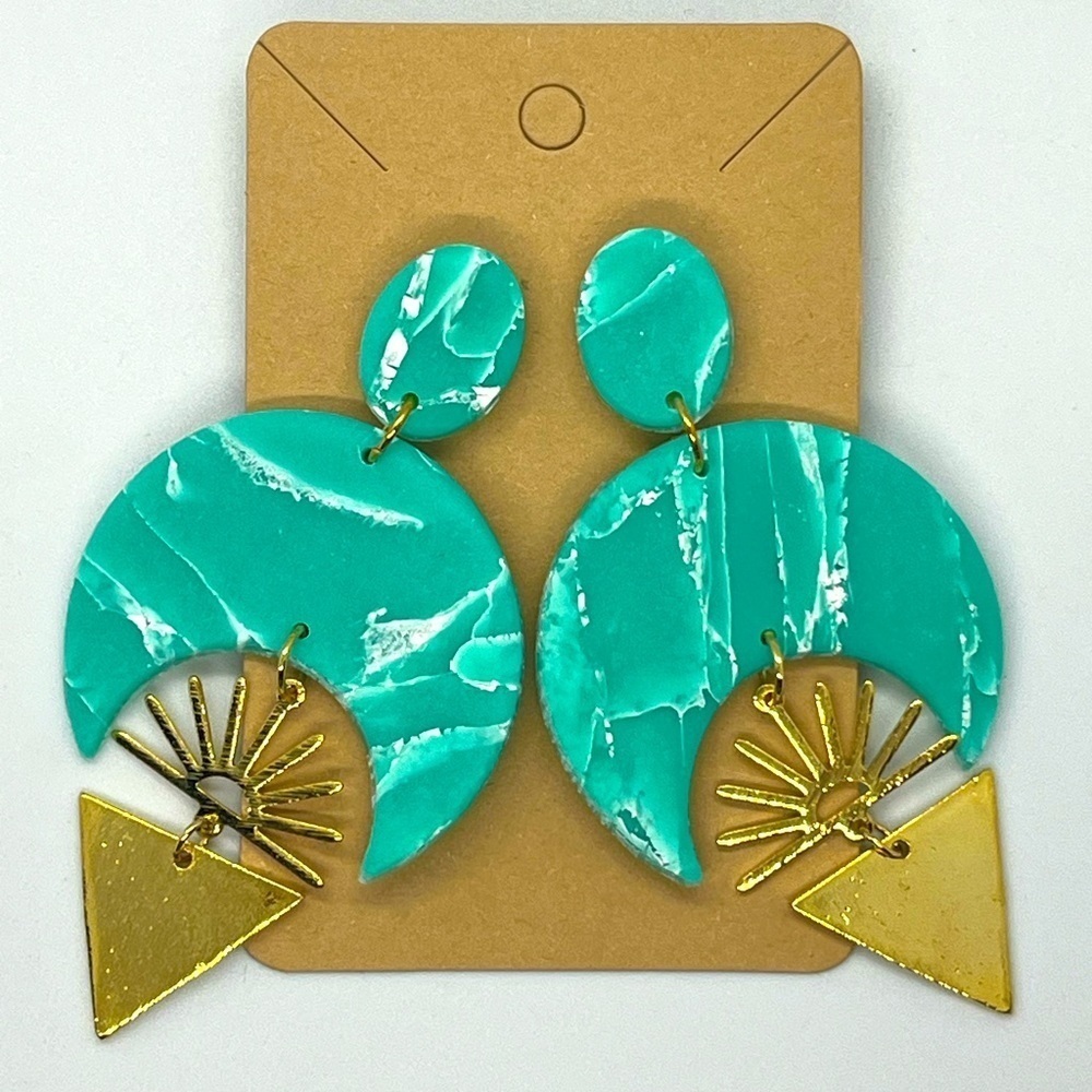 Turquoise Polymer Clay Earrings